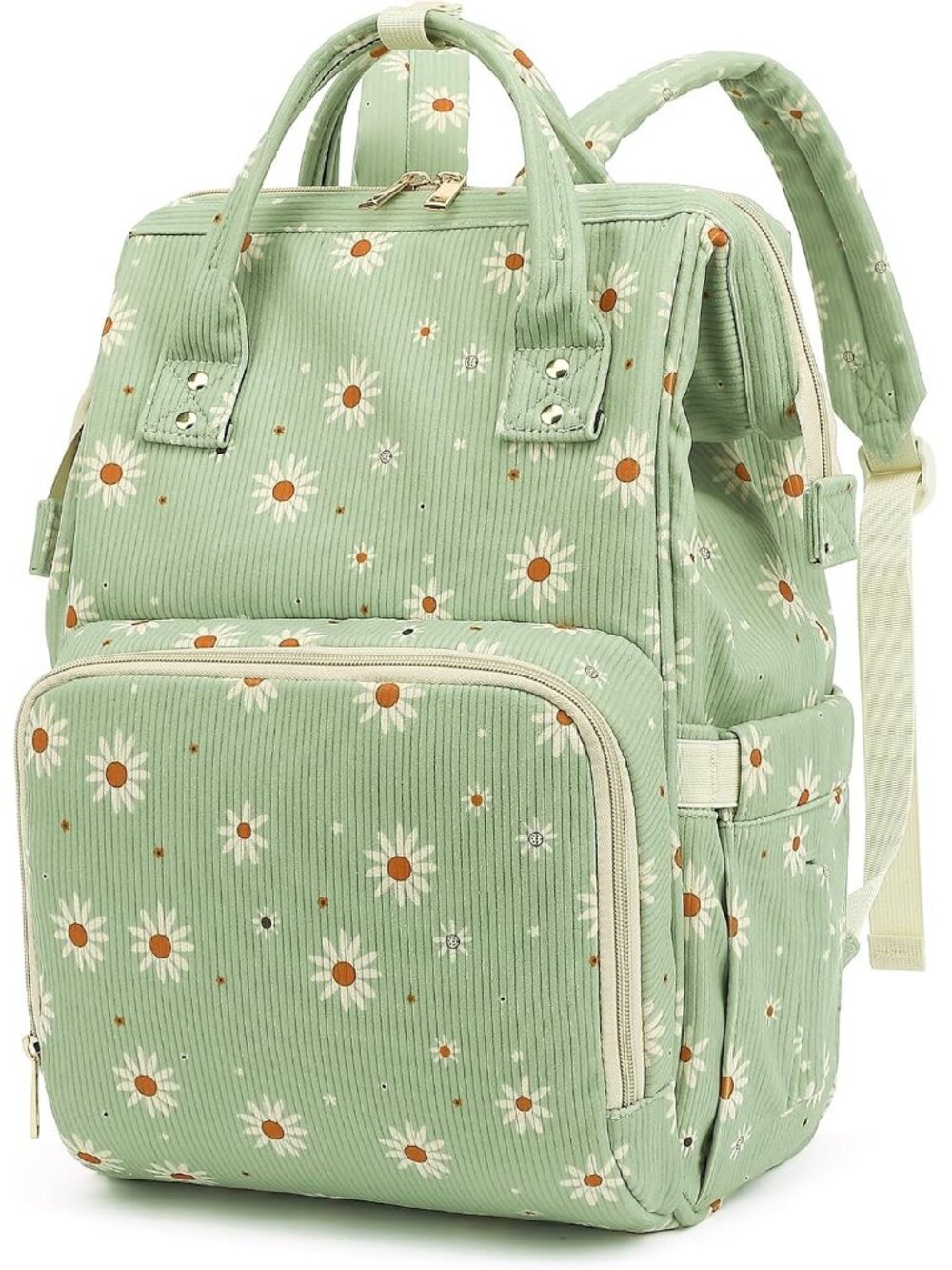 Corduroy Diaper Bag Backpack for Baby Girls Boys, Women Large Nappy Bags for Mom